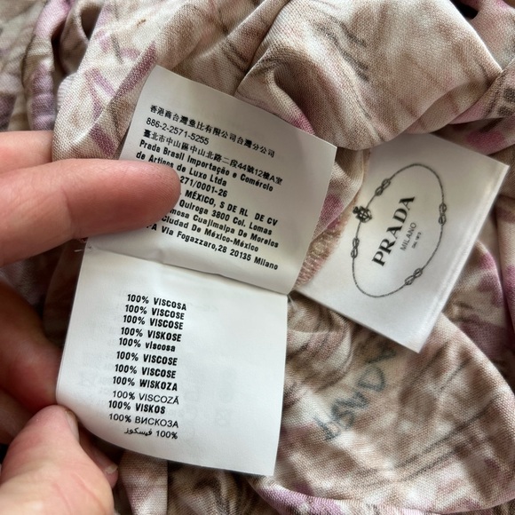 Prada Floral Pink Silk Midi Sleeveless Dress Worn Once Excellent Condition 42 - Picture 9 of 10